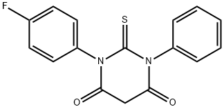 1-(4-FLUOROPHENYL)-3-PHENYL-2-THIOXODIHYDROPYRIMIDINE-4,6(1H,5H)-DIONE Struktur