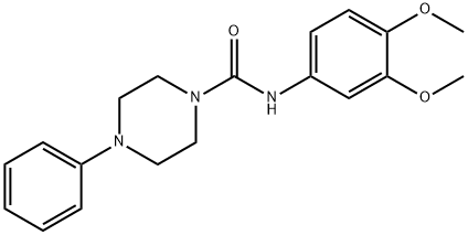 N-(3,4-DIMETHOXYPHENYL)-4-PHENYLTETRAHYDRO-1(2H)-PYRAZINECARBOXAMIDE Struktur