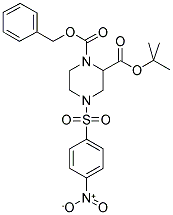 TERT-BUTYL 1-(BENZYLOXYCARBONZL)-4-(4-NITROPHENYL)SULFONYL-PIPERAZINE-2-CARBOXYLATE Struktur