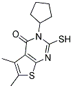 3-CYCLOPENTYL-2-MERCAPTO-5,6-DIMETHYLTHIENO[2,3-D]PYRIMIDIN-4(3H)-ONE Struktur