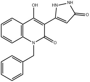 1-BENZYL-4-HYDROXY-3-(5-OXO-2,5-DIHYDRO-1H-PYRAZOL-3-YL)-2(1H)-QUINOLINONE Struktur