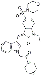 (Z)-1-ETHYL-3-((1-(2-MORPHOLINO-2-OXOETHYL)-1H-INDOL-3-YL)METHYLENE)-5-(MORPHOLINOSULFONYL)INDOLIN-2-ONE Struktur