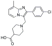 1-[2-(4-CHLORO-PHENYL)-8-METHYL-IMIDAZO[1,2-A]-PYRIDIN-3-YLMETHYL]-PIPERIDINE-4-CARBOXYLIC ACID Struktur