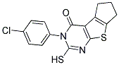 3-(4-CHLOROPHENYL)-2-MERCAPTO-3,5,6,7-TETRAHYDRO-4H-CYCLOPENTA[4,5]THIENO[2,3-D]PYRIMIDIN-4-ONE Struktur