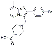 1-[2-(4-BROMO-PHENYL)-8-METHYL-IMIDAZO[1,2-A]-PYRIDIN-3-YLMETHYL]-PIPERIDINE-4-CARBOXYLIC ACID Struktur