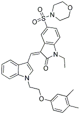 (Z)-3-((1-(2-(3,4-DIMETHYLPHENOXY)ETHYL)-1H-INDOL-3-YL)METHYLENE)-1-ETHYL-5-(MORPHOLINOSULFONYL)INDOLIN-2-ONE Struktur