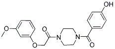 4-((4-[(3-METHOXYPHENOXY)ACETYL]PIPERAZIN-1-YL)CARBONYL)PHENOL Struktur