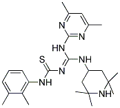 (Z)-1-(2,3-DIMETHYLPHENYL)-3-((4,6-DIMETHYLPYRIMIDIN-2-YLAMINO)(2,2,6,6-TETRAMETHYLPIPERIDIN-4-YLAMINO)METHYLENE)THIOUREA Struktur