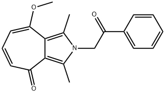 8-METHOXY-1,3-DIMETHYL-2-(2-OXO-2-PHENYLETHYL)CYCLOHEPTA[C]PYRROL-4(2H)-ONE Struktur