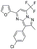 3-(4-CHLOROPHENYL)-5-(2-FURYL)-2-METHYL-7-(TRIFLUOROMETHYL)PYRAZOLO[1,5-A]PYRIMIDINE Struktur