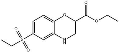 6-ETHANESULFONYL-3,4-DIHYDRO-2H-BENZO[1,4]OXAZINE-2-CARBOXYLIC ACID ETHYL ESTER Struktur