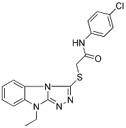 N-(4-CHLOROPHENYL)-2-[(9-ETHYL-9H-[1,2,4]TRIAZOLO[4,3-A]BENZIMIDAZOL-3-YL)THIO]ACETAMIDE Struktur