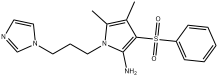 1-[3-(1H-IMIDAZOL-1-YL)PROPYL]-4,5-DIMETHYL-3-(PHENYLSULFONYL)-1H-PYRROL-2-AMINE Struktur