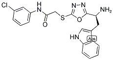 2-(5-[1-AMINO-2-(1H-INDOL-3-YL)-ETHYL]-[1,3,4]OXADIAZOL-2-YLSULFANYL)-N-(3-CHLORO-PHENYL)-ACETAMIDE Struktur