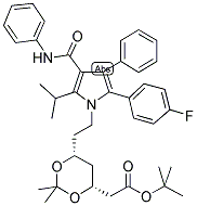 (4R,6R)-1,3-DIOXANE-4-ACETIC ACID, 6-[2-[2-(4-FLUOROPHENYL)-5-(1-METHYLETHYL)-3-PHENYL-4-[(PHENYLAMINO)CARBONYL]-1H-PYRROL-1-YL]ETHYL]-2,2-DIMETHYL-1,1-DIMETHYLETHYL ESTER Struktur