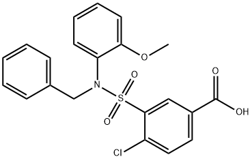 3-[BENZYL-(2-METHOXY-PHENYL)-SULFAMOYL]-4-CHLORO-BENZOIC ACID Struktur