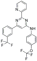 2-PYRIDIN-2-YL-N-[4-(TRIFLUOROMETHOXY)PHENYL]-6-[3-(TRIFLUOROMETHYL)PHENYL]PYRIMIDIN-4-AMINE Struktur