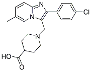 1-[2-(4-CHLORO-PHENYL)-6-METHYL-IMIDAZO[1,2-A]-PYRIDIN-3-YLMETHYL]-PIPERIDINE-4-CARBOXYLIC ACID Struktur