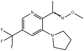 1-[3-(1-PYRROLIDINYL)-5-(TRIFLUOROMETHYL)-2-PYRIDINYL]-1-ETHANONE O-METHYLOXIME Struktur