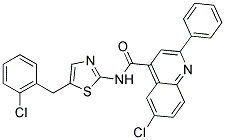 6-CHLORO-N-[5-(2-CHLOROBENZYL)-1,3-THIAZOL-2-YL]-2-PHENYLQUINOLINE-4-CARBOXAMIDE Struktur