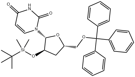 2'-O-(TERT-BUTYLDIMETHYLSILYL)-3'-DEOXY-5'-O-TRITYLURIDINE Struktur