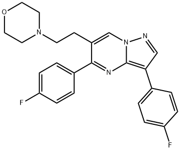 3,5-BIS(4-FLUOROPHENYL)-6-(2-MORPHOLINOETHYL)PYRAZOLO[1,5-A]PYRIMIDINE Struktur