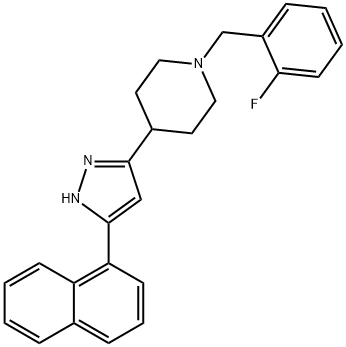 1-(2-FLUOROBENZYL)-4-[5-(1-NAPHTHYL)-1H-PYRAZOL-3-YL]PIPERIDINE Struktur