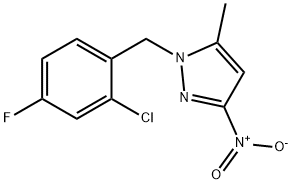 1-(2-CHLORO-4-FLUORO-BENZYL)-5-METHYL-3-NITRO-1H-PYRAZOLE Struktur