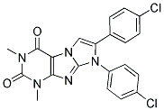 7,8-BIS(4-CHLOROPHENYL)-1,3-DIMETHYL-1H-IMIDAZO[2,1-F]PURINE-2,4(3H,8H)-DIONE Struktur