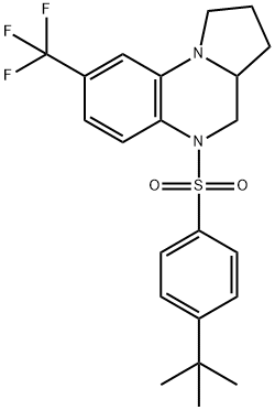 5-([4-(TERT-BUTYL)PHENYL]SULFONYL)-8-(TRIFLUOROMETHYL)-1,2,3,3A,4,5-HEXAHYDROPYRROLO[1,2-A]QUINOXALINE Struktur