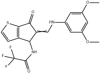 N-(5-[(Z)-(3,5-DIMETHOXYANILINO)METHYLIDENE]-6-OXO-4,6-DIHYDRO-5H-CYCLOPENTA[B]THIOPHEN-4-YL)-2,2,2-TRIFLUOROACETAMIDE Struktur