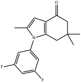 1-(3,5-DIFLUOROPHENYL)-2,6,6-TRIMETHYL-5,6,7-TRIHYDROINDOL-4-ONE Struktur