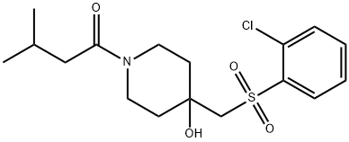 1-(4-([(2-CHLOROPHENYL)SULFONYL]METHYL)-4-HYDROXYPIPERIDINO)-3-METHYL-1-BUTANONE Struktur