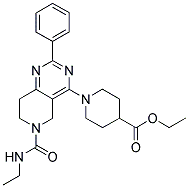 1-(6-ETHYLCARBAMOYL-2-PHENYL-5,6,7,8-TETRAHYDRO-PYRIDO[4,3-D]PYRIMIDIN-4-YL)-PIPERIDINE-4-CARBOXYLIC ACID ETHYL ESTER Struktur