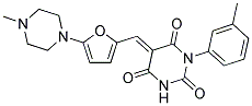 (E)-5-((5-(4-METHYLPIPERAZIN-1-YL)FURAN-2-YL)METHYLENE)-1-M-TOLYLPYRIMIDINE-2,4,6(1H,3H,5H)-TRIONE Struktur