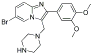 6-BROMO-2-(3,4-DIMETHOXY-PHENYL)-3-PIPERAZIN-1-YLMETHYL-IMIDAZO[1,2-A]PYRIDINE Struktur