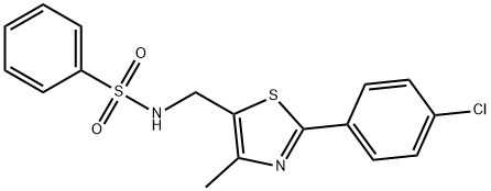 N-([2-(4-CHLOROPHENYL)-4-METHYL-1,3-THIAZOL-5-YL]METHYL)BENZENESULFONAMIDE Struktur