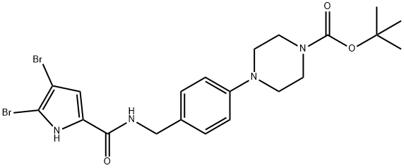 TERT-BUTYL 4-[4-(([(4,5-DIBROMO-1H-PYRROL-2-YL)CARBONYL]AMINO)METHYL)PHENYL]TETRAHYDRO-1(2H)-PYRAZINECARBOXYLATE Struktur