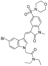 (Z)-2-(5-BROMO-3-((1-METHYL-5-(MORPHOLINOSULFONYL)-2-OXOINDOLIN-3-YLIDENE)METHYL)-1H-INDOL-1-YL)-N,N-DIETHYLACETAMIDE Struktur