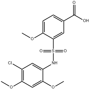 3-(5-CHLORO-2,4-DIMETHOXY-PHENYLSULFAMOYL)-4-METHOXY-BENZOIC ACID Struktur