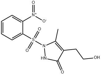 4-(2-HYDROXYETHYL)-5-METHYL-1-[(2-NITROPHENYL)SULFONYL]-1,2-DIHYDRO-3H-PYRAZOL-3-ONE Struktur