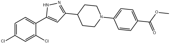 METHYL 4-(4-[5-(2,4-DICHLOROPHENYL)-1H-PYRAZOL-3-YL]PIPERIDINO)BENZENECARBOXYLATE Struktur