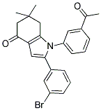 1-(3-ACETYLPHENYL)-2-(3-BROMOPHENYL)-6,6-DIMETHYL-5,6,7-TRIHYDROINDOL-4-ONE Struktur