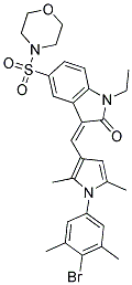 (Z)-3-((1-(4-BROMO-3,5-DIMETHYLPHENYL)-2,5-DIMETHYL-1H-PYRROL-3-YL)METHYLENE)-1-ETHYL-5-(MORPHOLINOSULFONYL)INDOLIN-2-ONE Struktur