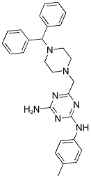 6-((4-BENZHYDRYLPIPERAZIN-1-YL)METHYL)-N2-P-TOLYL-1,3,5-TRIAZINE-2,4-DIAMINE Struktur