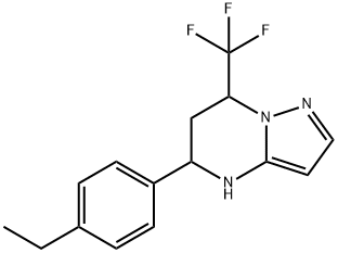 5-(4-ETHYL-PHENYL)-7-TRIFLUOROMETHYL-4,5,6,7-TETRAHYDRO-PYRAZOLO[1,5-A]PYRIMIDINE Struktur