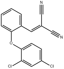 2-([2-(2,4-DICHLOROPHENOXY)PHENYL]METHYLENE)MALONONITRILE Struktur