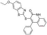 3-[(6-ETHOXY-1,3-BENZOTHIAZOL-2-YL)THIO]-4-PHENYLQUINOLIN-2(1H)-ONE Struktur