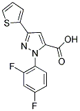 1-(2,4-DIFLUOROPHENYL)-3-(THIOPHEN-2-YL)-1H-PYRAZOLE-5-CARBOXYLIC ACID Struktur