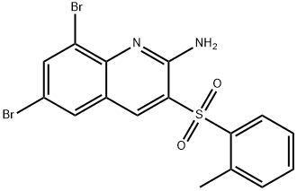 6,8-DIBROMO-3-[(2-METHYLPHENYL)SULFONYL]-2-QUINOLINAMINE Struktur